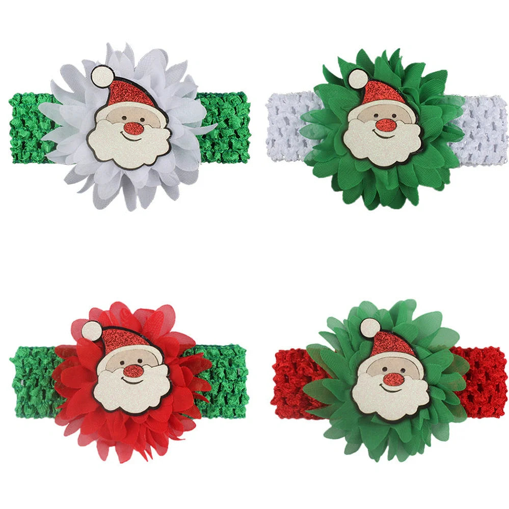 Children's chiffon hair band measuring 15cm by 4cm with Christmas decoration