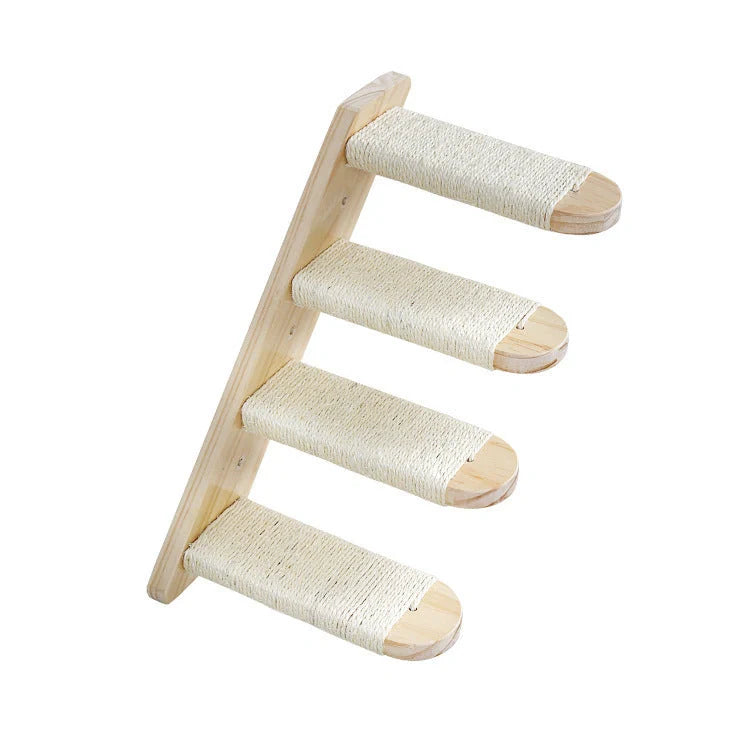 Solid wood wall-mounted cat jumping platform for pet climbing and lounging