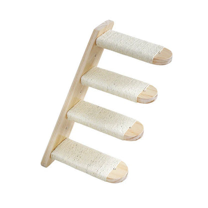 Solid wood wall-mounted cat jumping platform for pet climbing and lounging