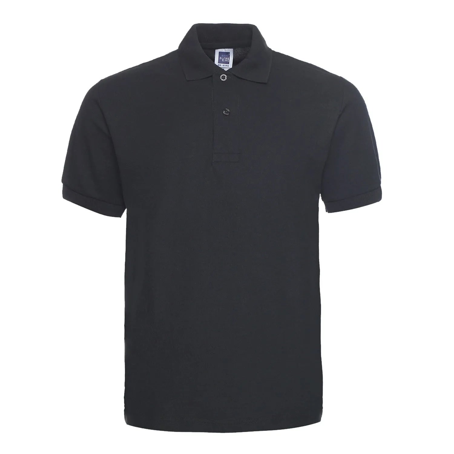 Solid colour short sleeve polo shirt in cotton blend fabric, plus size loose fit for summer wear