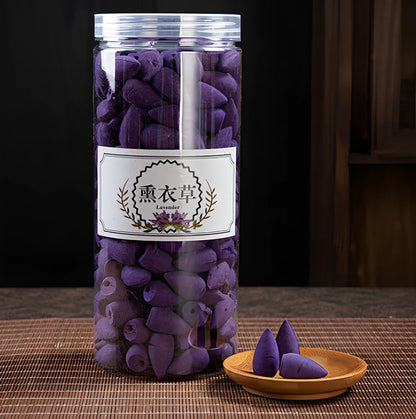 Handmade black glaze ceramic backflow incense burner tower, 10cm high with smoke waterfall effect