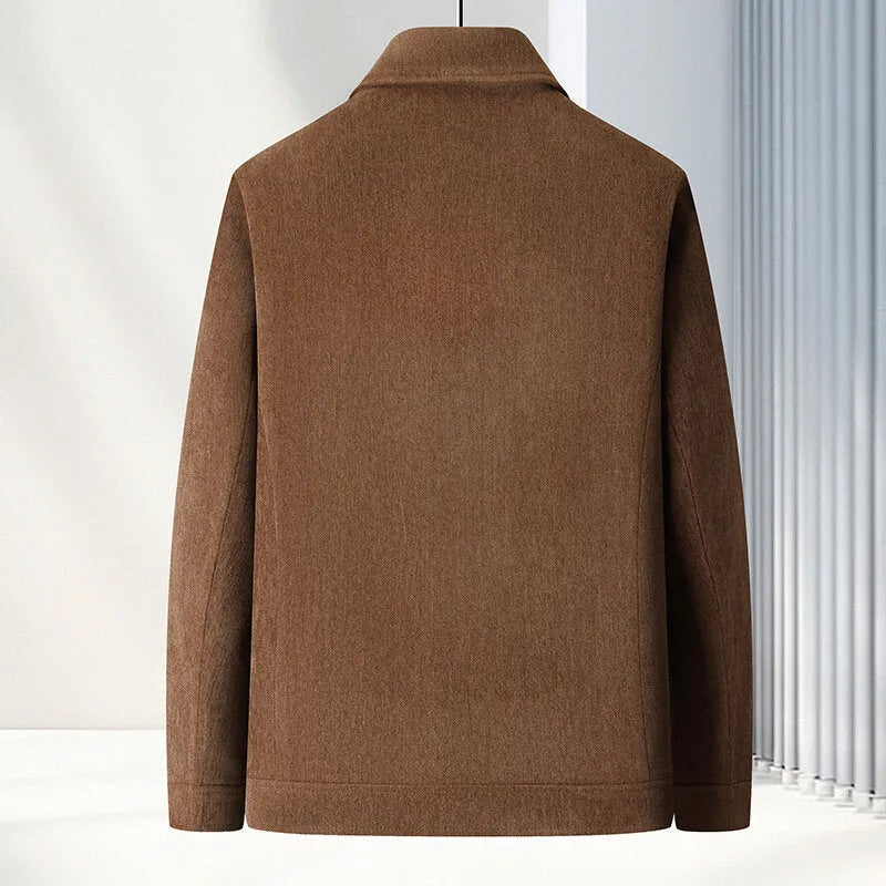 Men's slim-fit casual jacket in polyvinyl alcohol fibre, available in multiple colours and sizes with thickening design