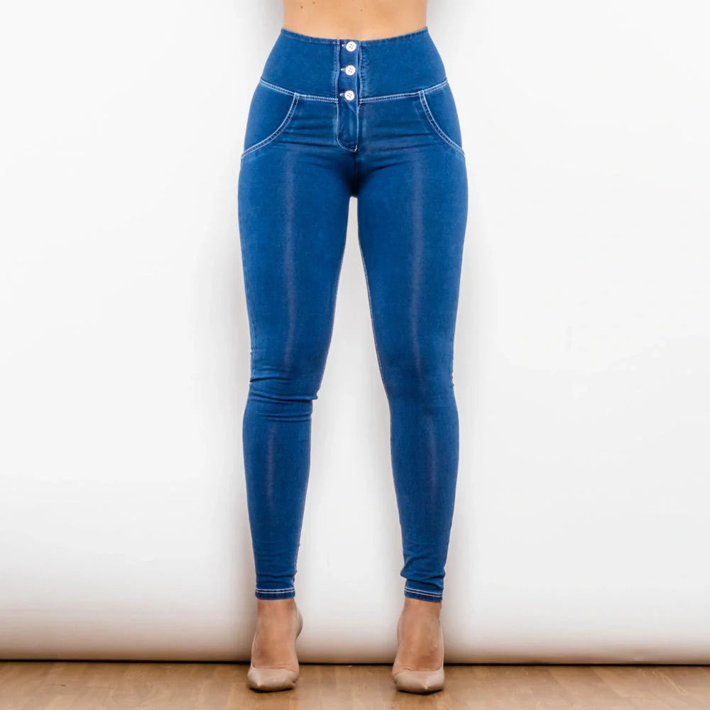 Shascullfites Melody Butt Lifting Jeggings in dark blue, high waist design for women