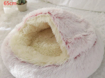 Cozy pet bed with plush and warm fabric for cats and dogs