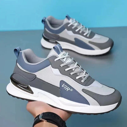 Stylish color-blocked mesh sneakers with breathable design for men