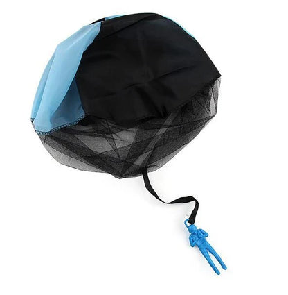 Colorful paratrooper toy parachute with soldier figure, designed for outdoor fun and educational play