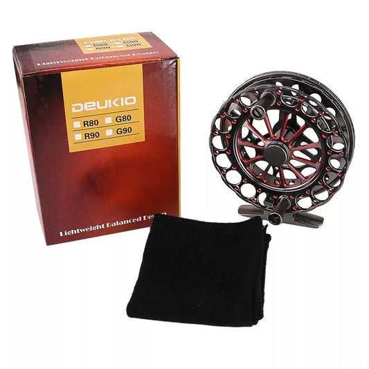 Full metal raft fishing reel with 1:1 speed ratio in red