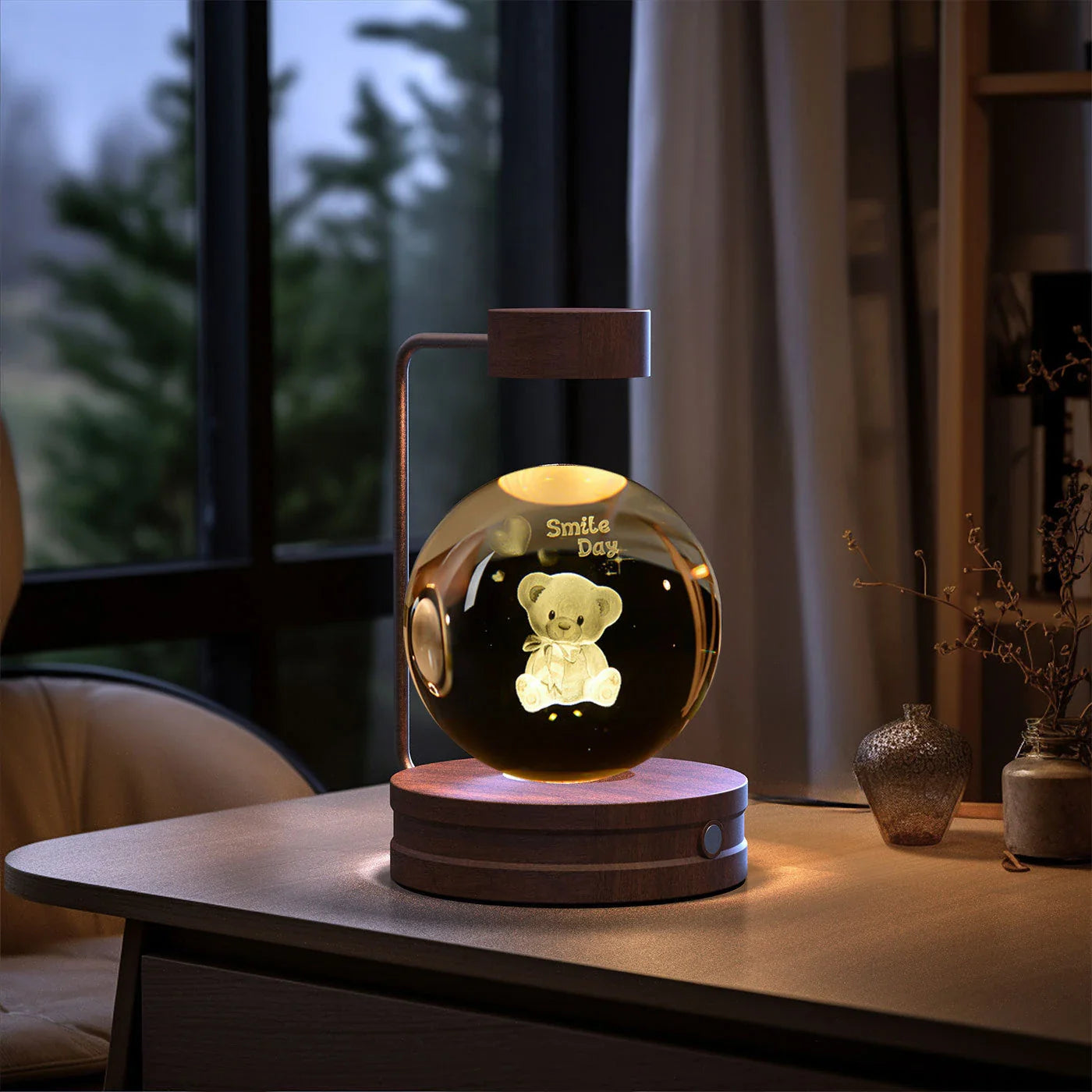 Captivating Crystal Ball Dinosaur Nightlight with Warm, Soothing Glow
