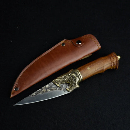 Hand forged lightweight slicing knife with rosewood handle and sharp 5Cr15Mov blade