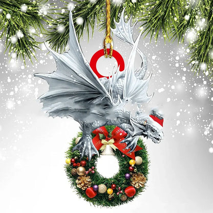8cm dragon egg Christmas pendant decoration with dinosaur theme and acrylic construction
