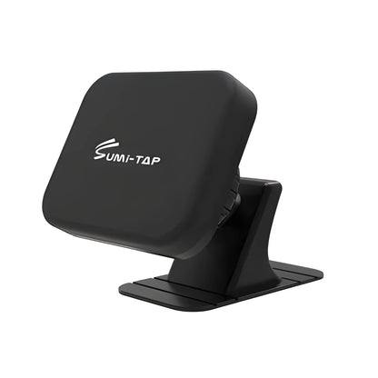 Magnetic car phone holder with nylon base and silicone surface, available in black, blue, or grey.