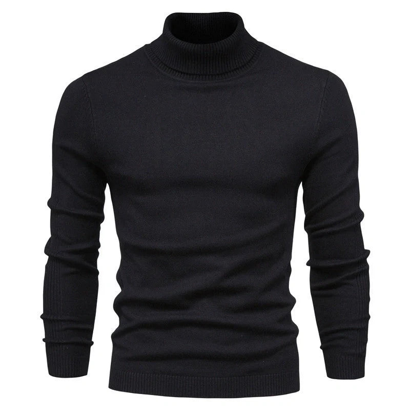 Men's slim fit turtleneck sweater in various colors for winter casual wear