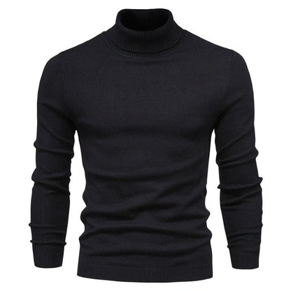 Men's slim fit turtleneck sweater in various colors for winter casual wear