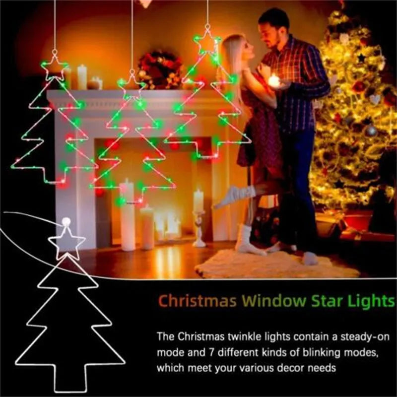 Wrought iron Christmas tree shaped LED light, white birch colour, 40x25cm, battery operated, with remote control