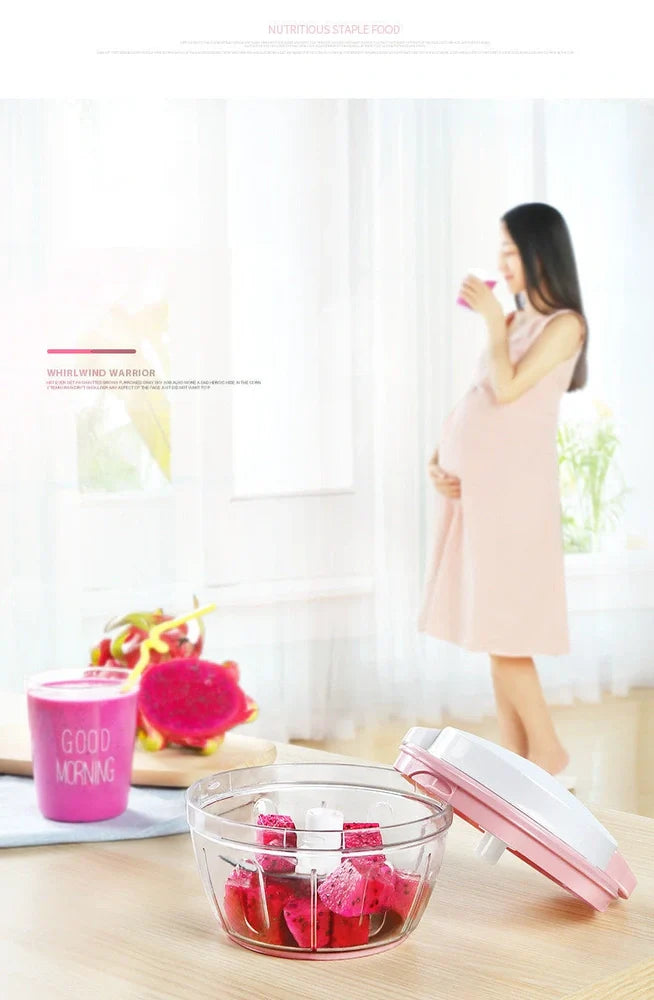 Compact home ginger garlic blender with 400ml bowl and 3 stainless steel blades for quick kitchen prep