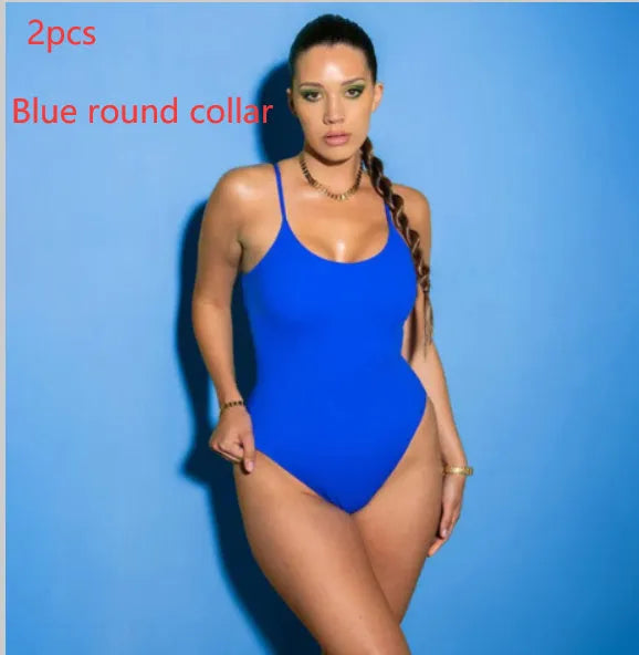 Women's backless string tie bikini set in solid colours showing triangle silhouette design