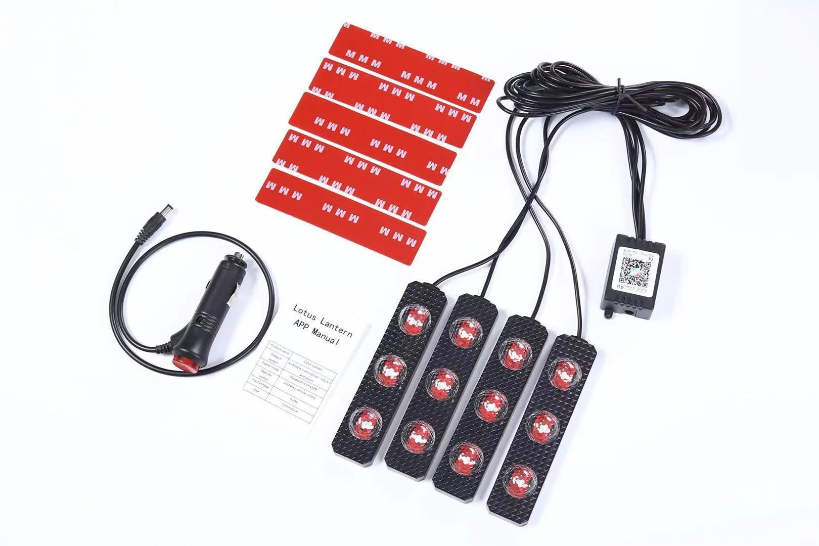 LED Car Footwell Lights creating a starry night effect inside a car