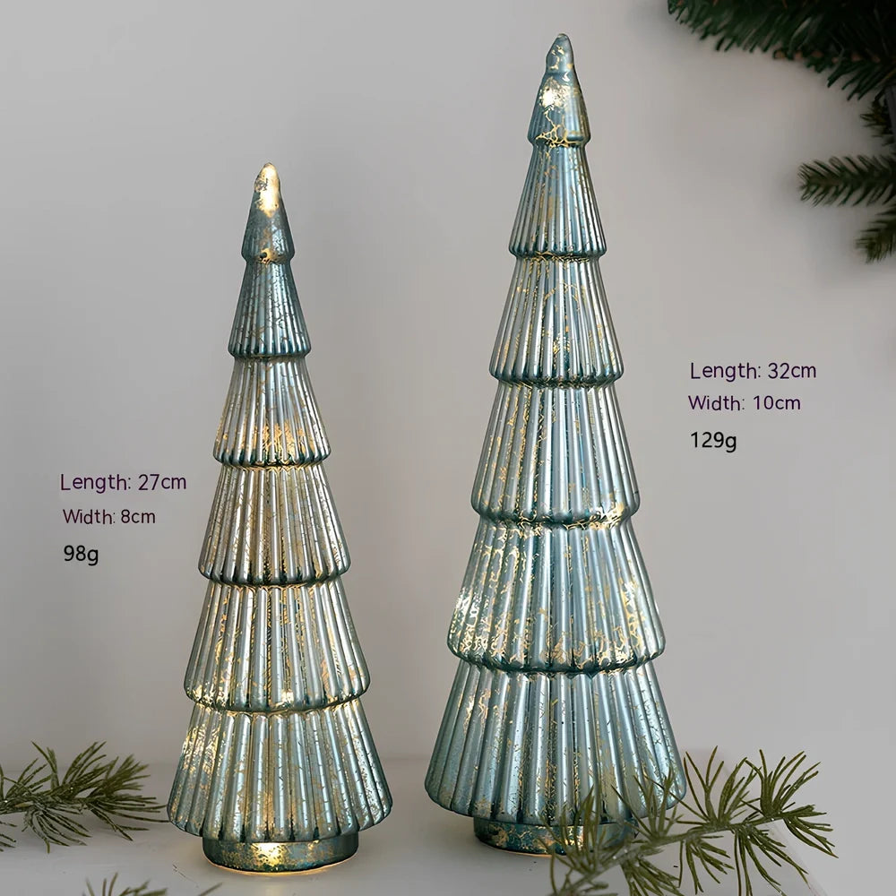 Cloth Christmas decoration models including battery-powered old man and tree for table and window use, 10-20cm height