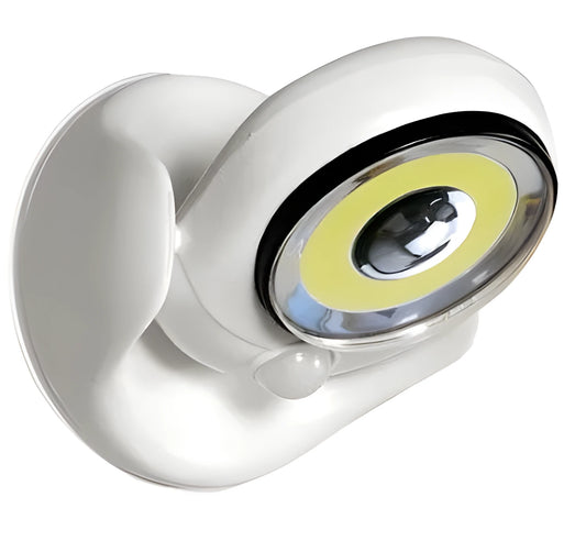White Atomic Angel touch-control induction night light showing compact design