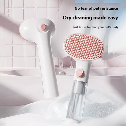 3-in-1 Pet Steam Brush with adjustable comb for effective hair removal and cleaning