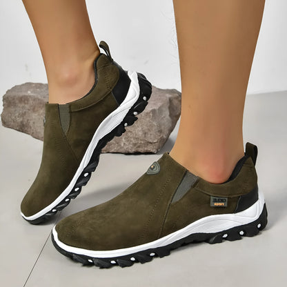 Men's round head shallow mouth thin slip-on shoes in black, blue, gray, green, and light brown on a white background.