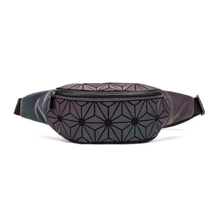 Stylish waist bags in various colors made of premium PU leather with a sleek geometric design, providing hands-free convenience and organization for modern women.