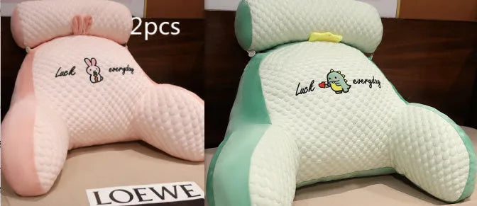 Reading lumbar support cushion in 60x40cm and 70x50cm sizes with embroidery design