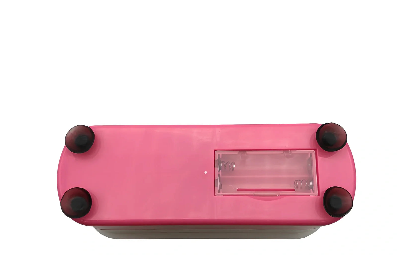 Blue analog ultrasonic cleaner measuring 17x6x8cm with contact lens box and battery compartment