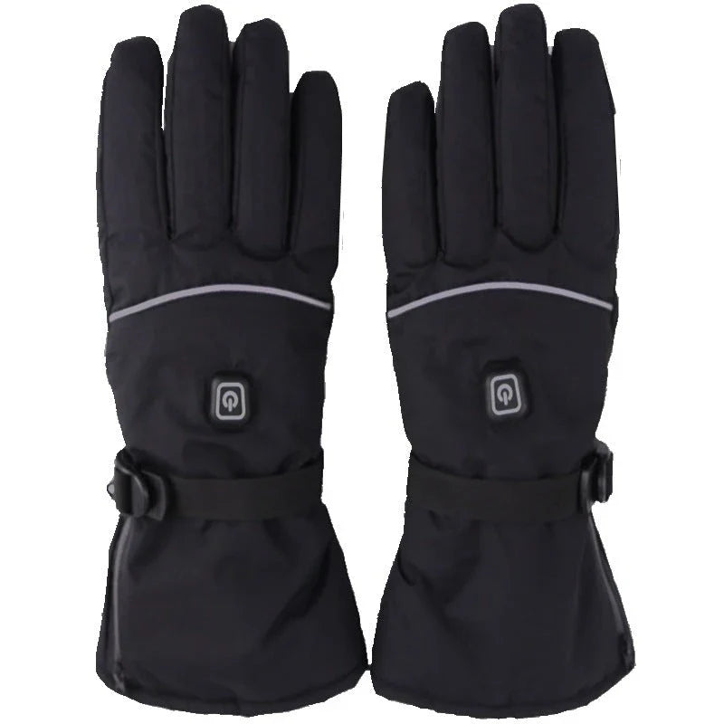 Premium electric heating gloves with three temperature settings, made with high-quality velvet and PU leather for superior warmth and grip.
