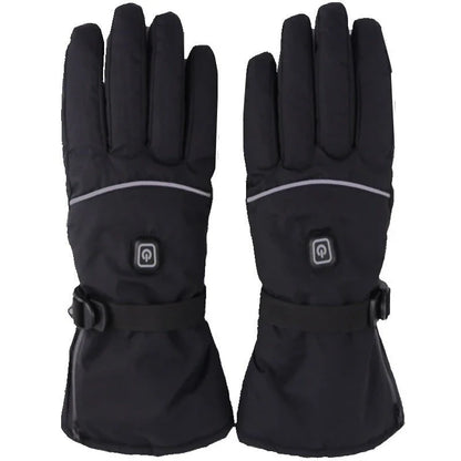 Premium electric heating gloves with three temperature settings, made with high-quality velvet and PU leather for superior warmth and grip.
