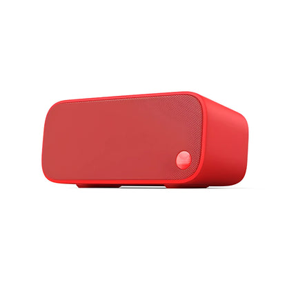 Elf Sugar Cube AI smart WiFi speaker in blue, green, red, or white colour on a shelf.
