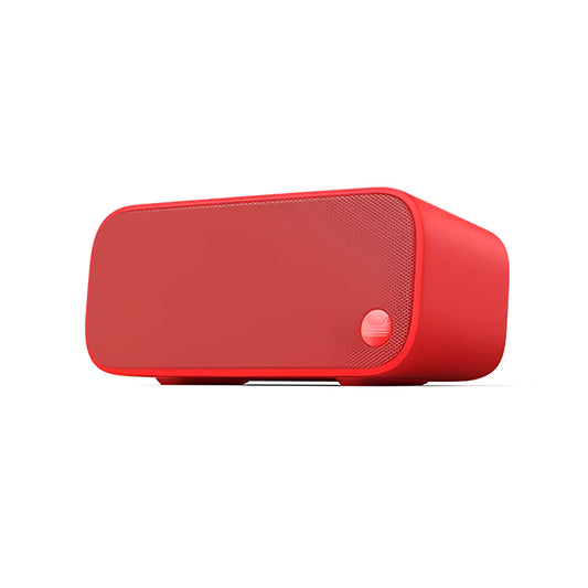 Elf Sugar Cube AI smart WiFi speaker in blue, green, red, or white colour on a shelf.