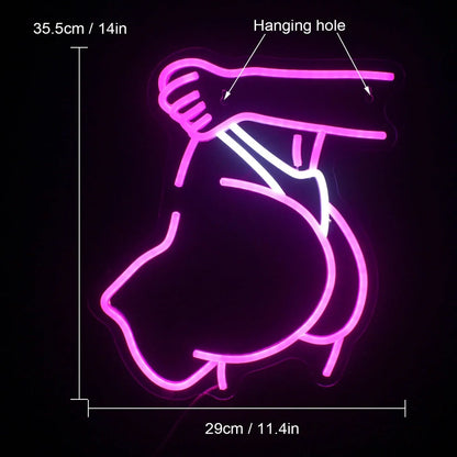 LED modelling neon lights showing bar beauty silhouette with 6mm lamp cap detail