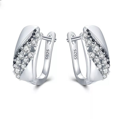 Black copper stud earrings with round design for women