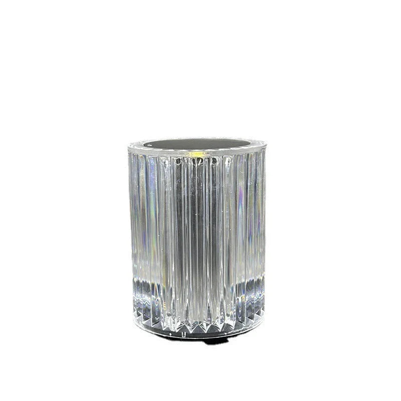 Elegant acrylic LED desk lamp with color-changing RGB lights, modern design, and touch or remote control lighting adjustments