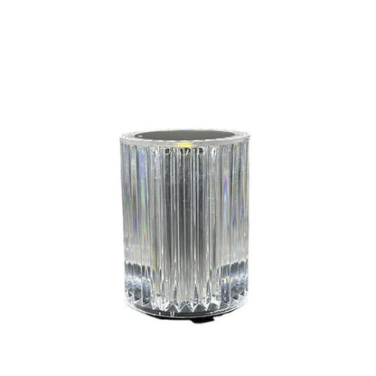 Elegant acrylic LED desk lamp with color-changing RGB lights, modern design, and touch or remote control lighting adjustments