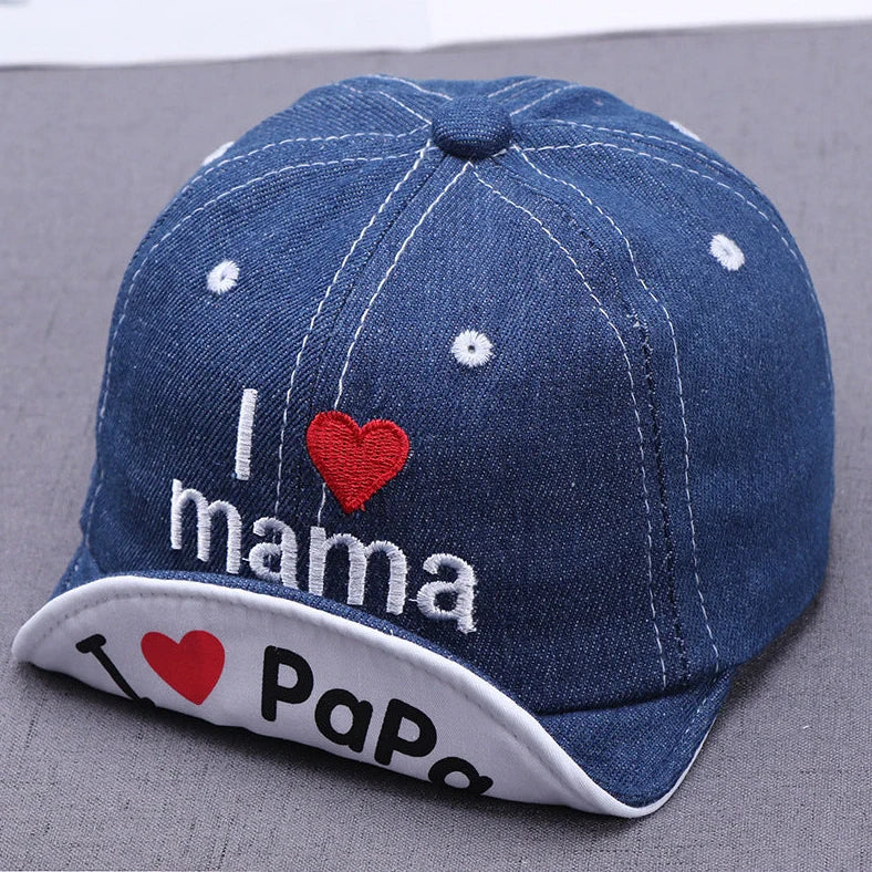 Embroidered baby sun hat in cotton with 46cm circumference for sun protection