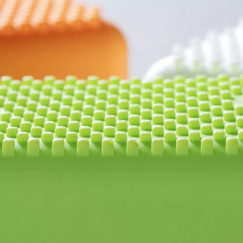 Square potted silicone kitchen brush for gentle cleaning of clothes and dishes