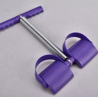 Spring pedal puller in purple, compact fitness equipment for muscle training