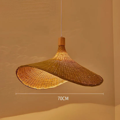 Japanese-style bamboo chandelier with adjustable height up to 1 metre, available in 30cm to 70cm sizes