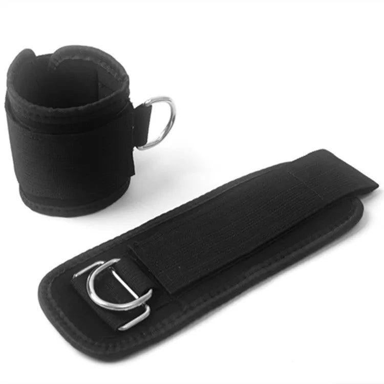 Black pull rope set for Taekwondo leg strength training with adjustable resistance
