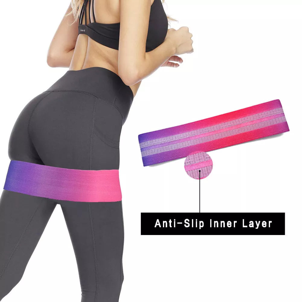 Anti-slip Squat Resistance Band in fixed mix color for fitness and buttocks shaping