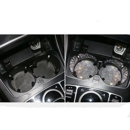 Universal Anti-Slip Silicone Cup Holder Insert with Crystal Rhinestones for Cars
