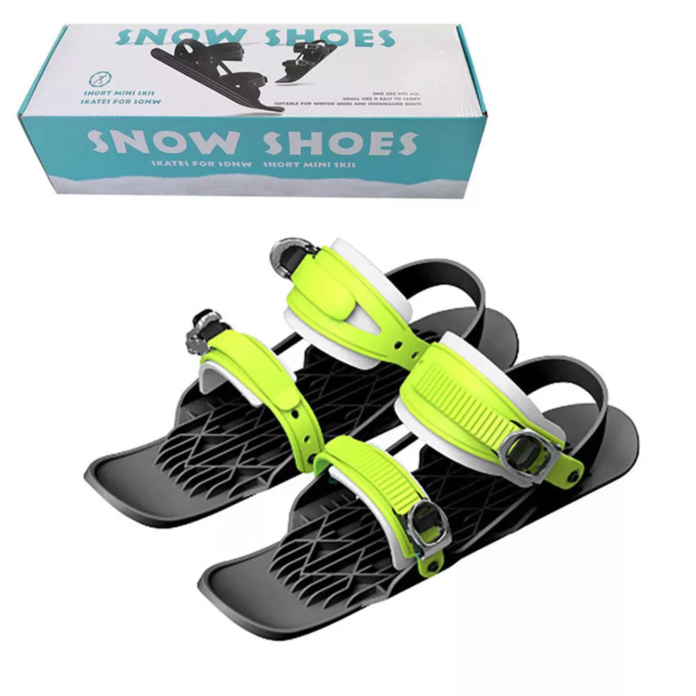 Mini Ski Boots in green black color, lightweight and durable for winter sports