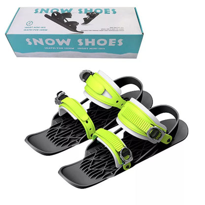 Mini Ski Boots in green black color, lightweight and durable for winter sports