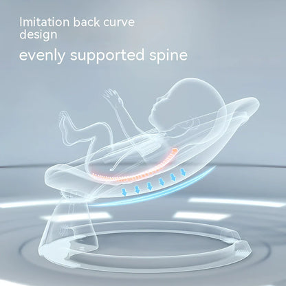 Cloud mist blue electric baby rocking chair with mosquito net and toy holder