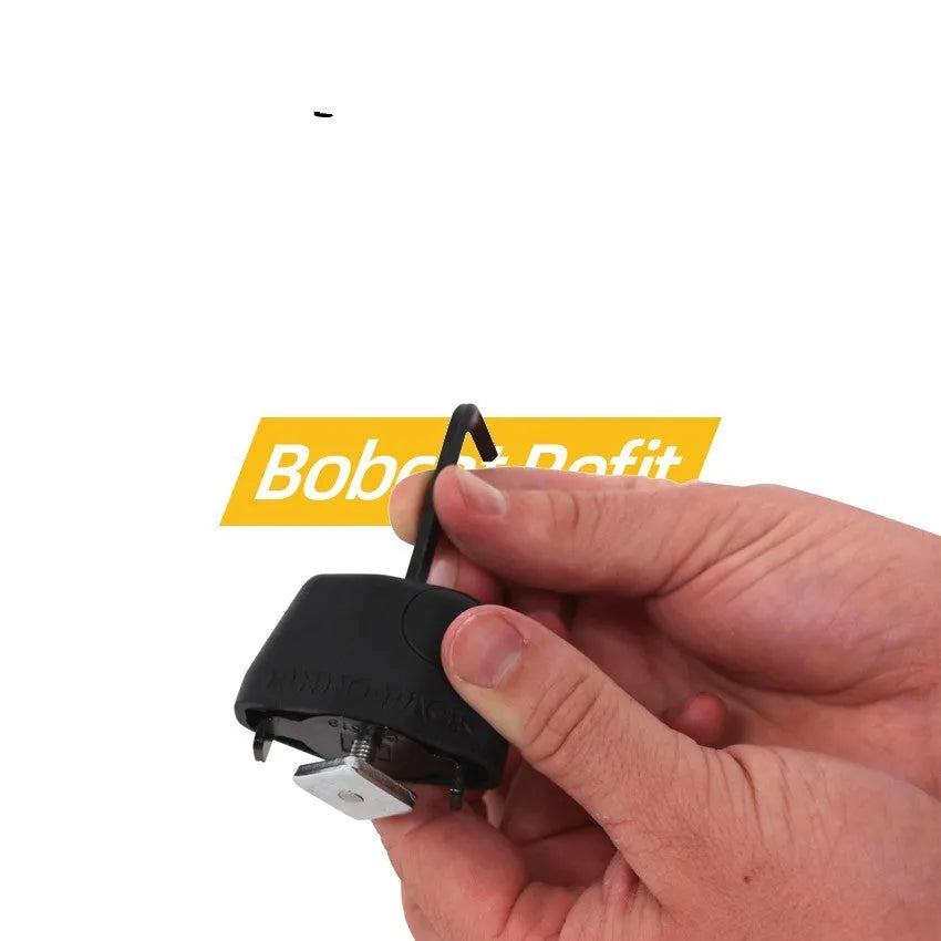 Plastic-sheathed steel cable lock for securing a kayak to a vehicle roof rack.