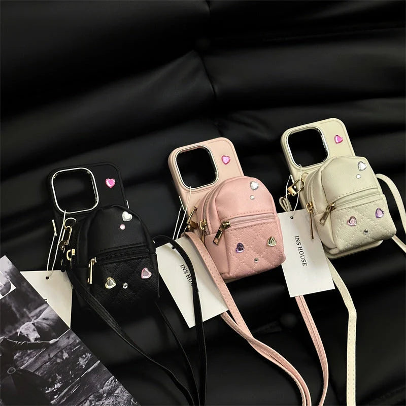 Hhomeenjoy Stylish Crossbody Phone Wallet with Removable Strap for Apple iPhones