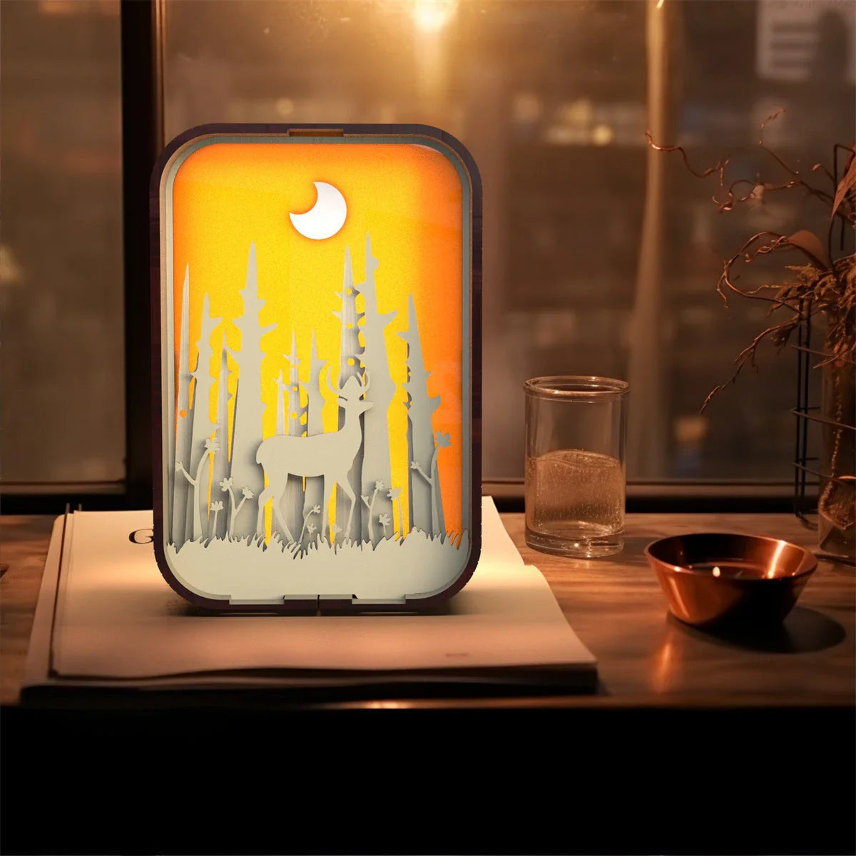 Elegant woodcarving bedside lamp with touch-sensitive controls and soothing LED lighting for a cozy bedroom decor