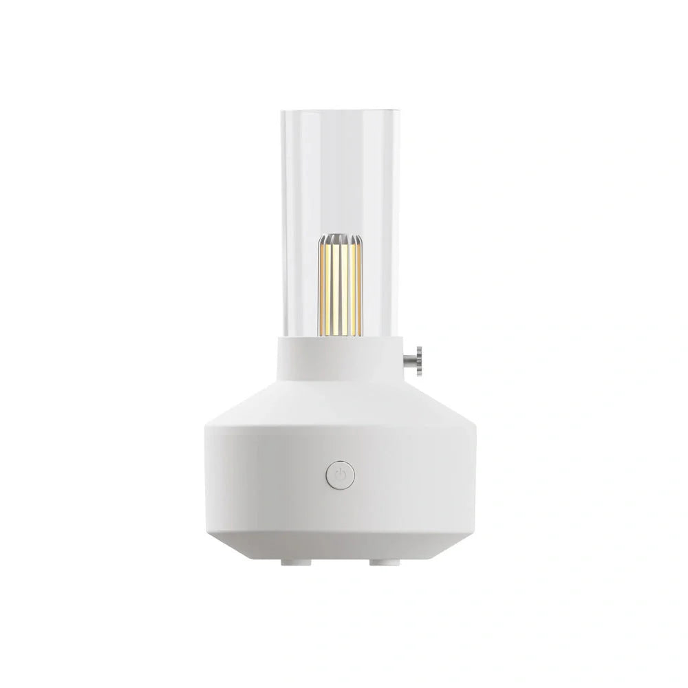 Retro light aroma diffuser with LED night light and humidifier in white and black